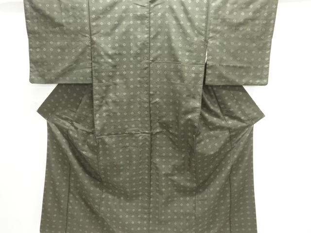 JAPANESE ANTIQUE KIMONO / TAISHO ROMAN STYLE / WOVEN ABSTRACT PATTERN